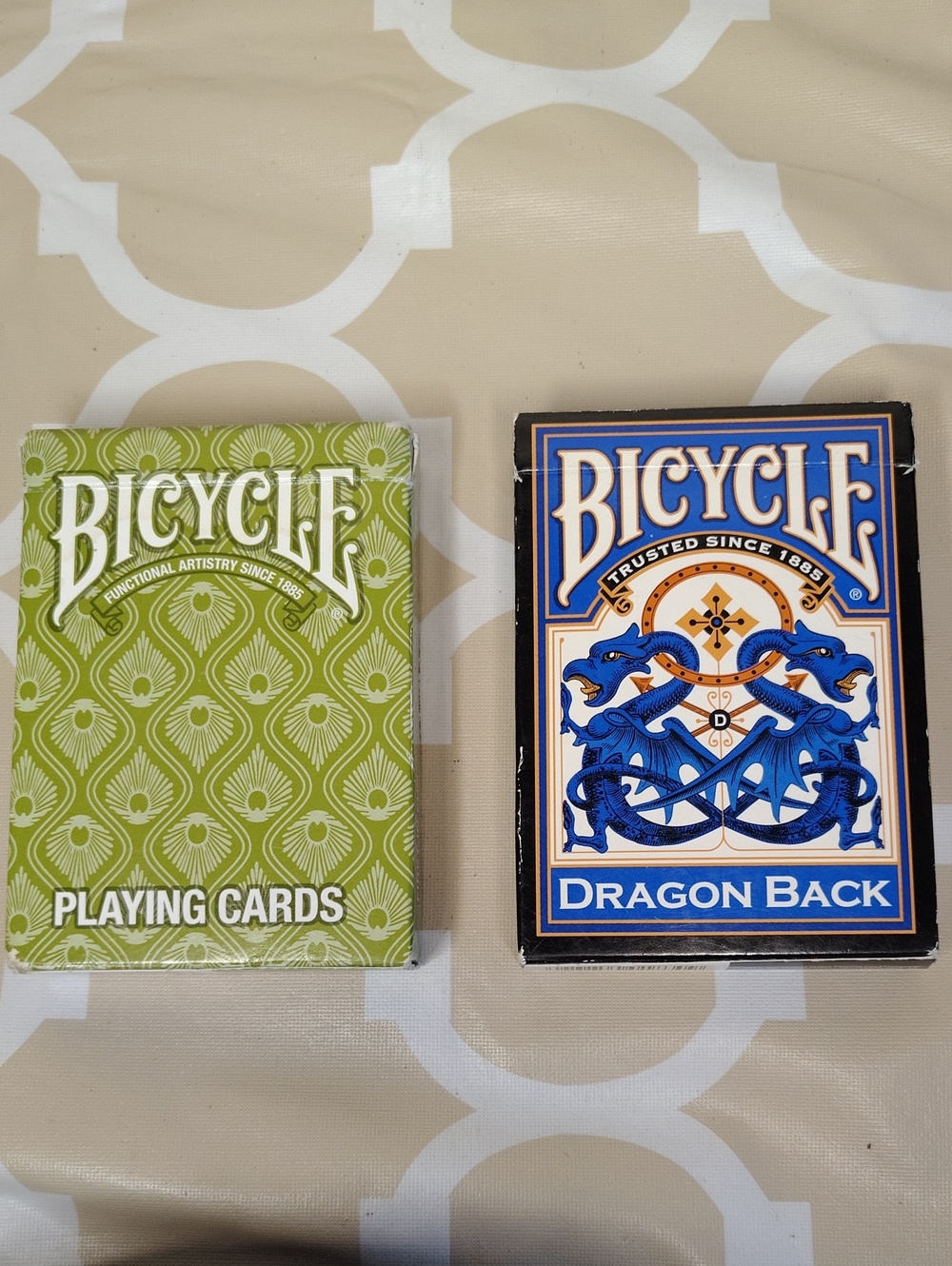 Bicycle Playing Cards Lot of 2 Dragon Back & Green Decks Complete
